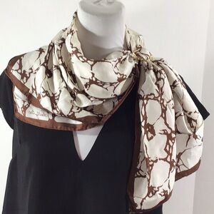 SALLY GEE Designer Scarf:  Mid Century Modern silk blend square